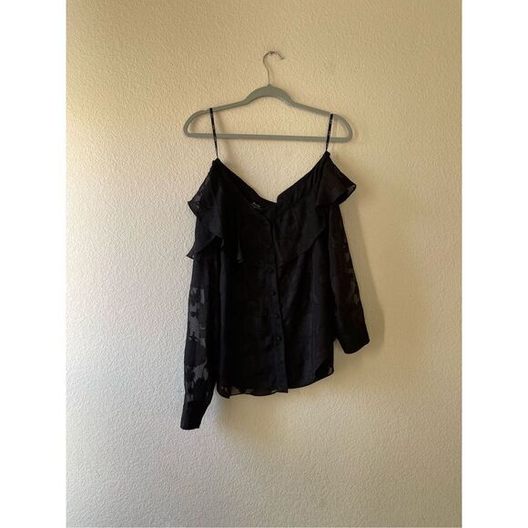 Bardot chiffon off the shoulder blouse size 4 - Picture 1 of 8